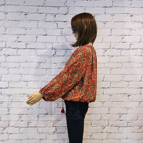 DENIM & SUPPLY RALPH LAUREN - Boho red paisley cotton blend top - Picture 10 of 12